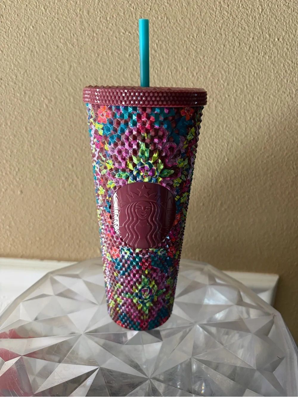 Starbucks Floral Bling Cold Cup New!